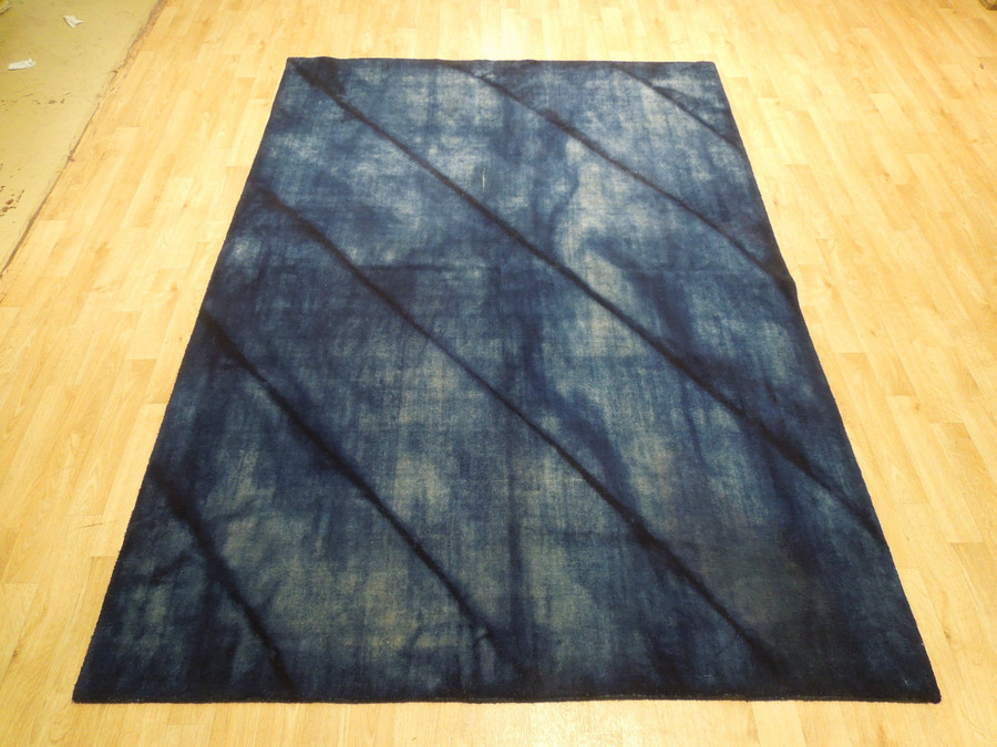 5 x 8 Blue New Modern Genuine Hand-knotted Rug