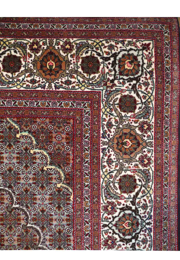 6'6 x 10'3 Persian Mahi Design Tabriz 50 Raj Wool and Silk Rug