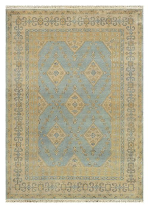 6' x 9' Aqua Blue Handmade Oushak Rug