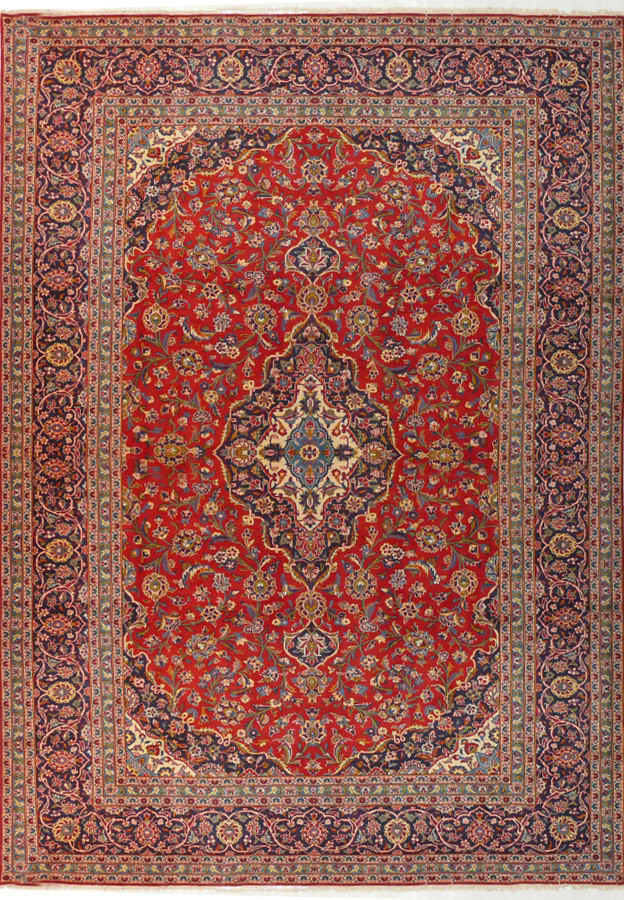 9'5 x 13'3 Persian Kashan Rug