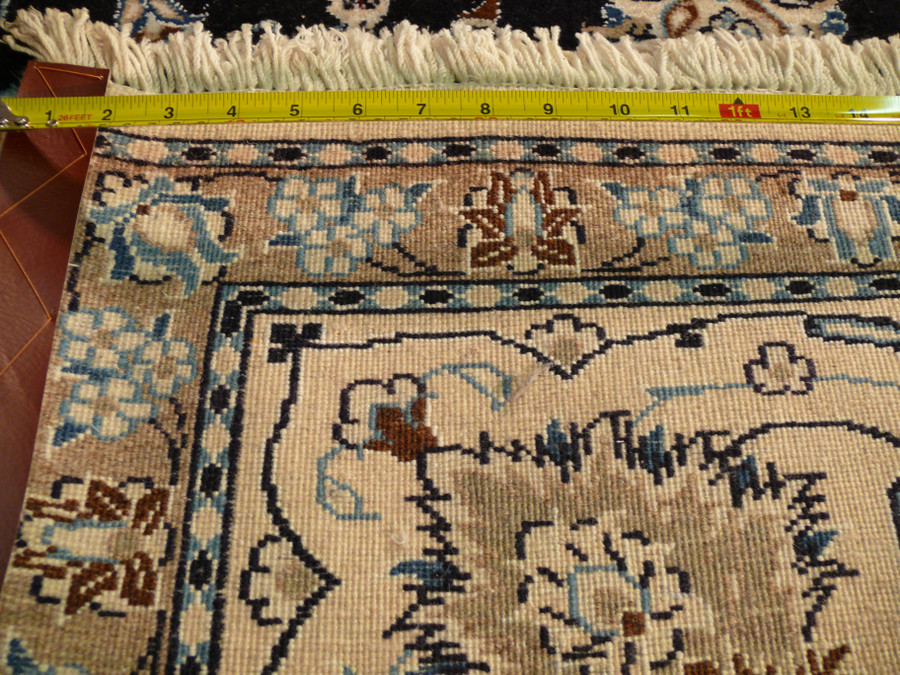8'2" x 11'6" Persian Nain Rug All-Over Design Navy Blue