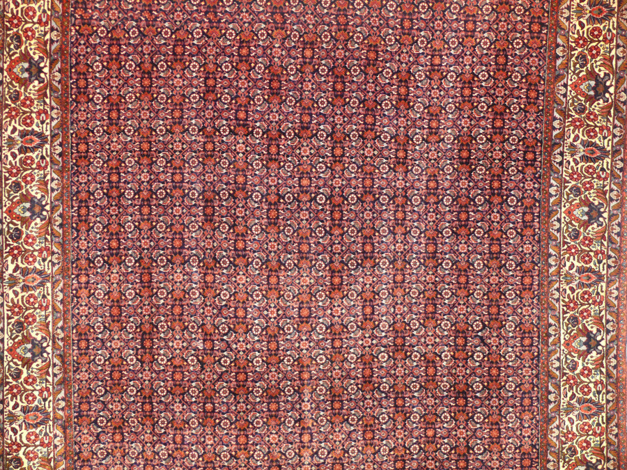 7'2" x 9'5" Persian Bijar All-Over Design Iron Rug