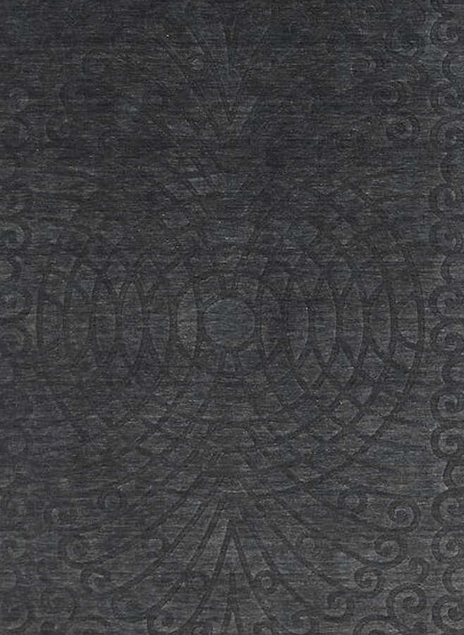 5 x 8 Charcoal Black Nepalese, Handmade Wool