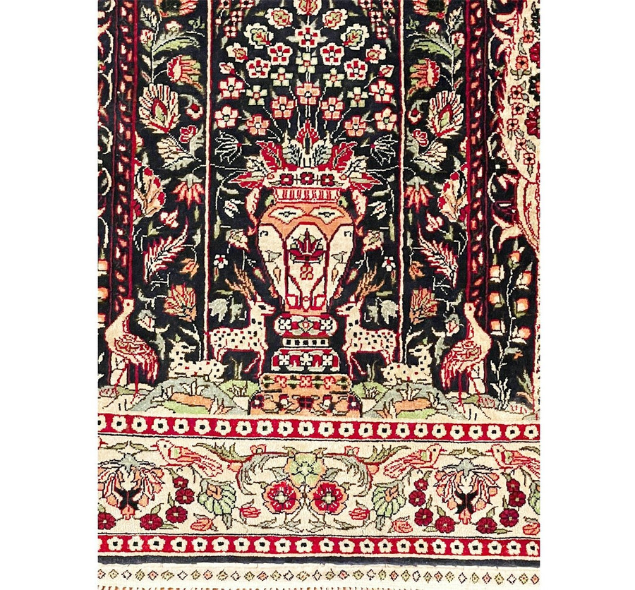 2'1" x 3'3" Antique Hereke Silk Rug