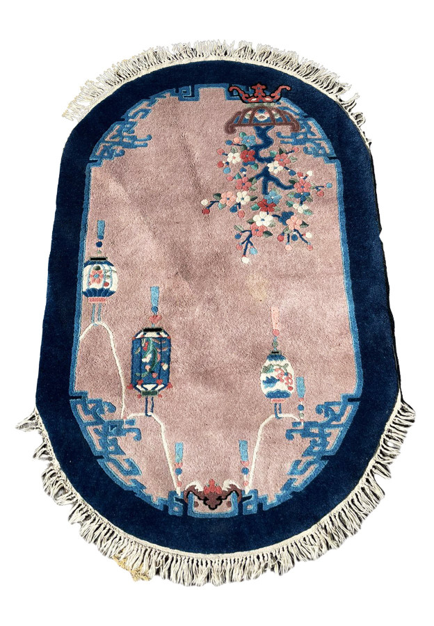 2'3" x 5'2" Oriental Art Deco Oval Rug