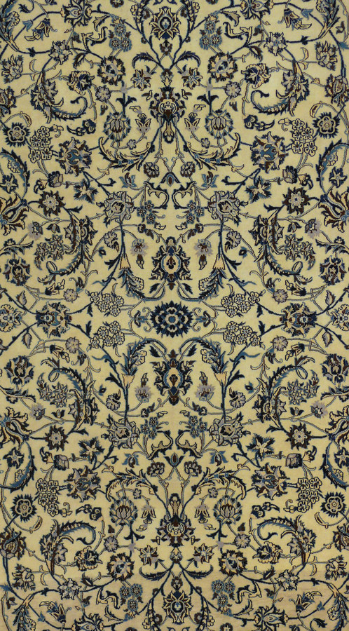 6'4 x 9'8 Persian Nain 9 LAA Wool and Silk Rug with intricate floral motifs