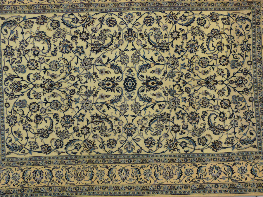 Luxurious 6'4 x 9'8 Persian Nain 9 LAA Wool and Silk Rug in opulent design
