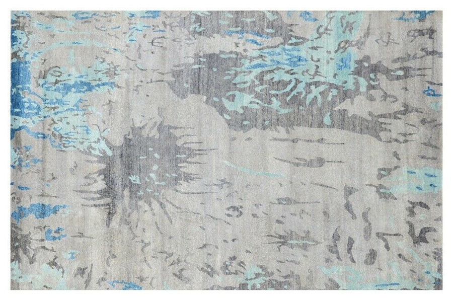 9 x 12 Modern Abstract Design Handmade Silky Rug | *Fire Sale* |
