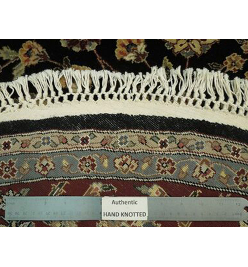 6 x 6 Oriental Tabriz All Over Wool & Silk Round Rug