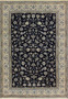 Full view of the 6'5 x 9'6 Persian Nain 9LAA rug with an all-over botanical pattern