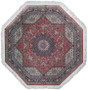 8 x 8 Persian Qum Silk Rug unique masterpiece Octagon signed by master weaver
