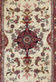 Detailed Center Medallion of the 2'8 x 7 Persian Tabriz Runner with Silk Accents