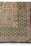 Ornate border and fringe of Persian Qum Kork and Silk Rug in 4'5 x 7' dimensions