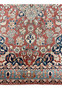 Close-up of intricate floral patterns on a 3x5 Antique Mashad Rug, showcasing the fine craftsmanship and rich colors