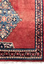 Persian Hamedan runner rug showcasing the detailed border design with geometric and floral motifs.