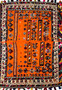 Detailed view of colorful floral and geometric designs on an authentic Persian Qashqai Horse Rug