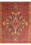 Close-up of the central medallion of the Persian Bijar Runner highlighting the unique and intricate pattern