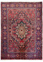 Overall view of a Persian Gholtogh Rug laid out flat, displaying rich reds and blues in its central medallion and border designs