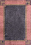 Close-up of the Modern Tibet Rug showcasing the interplay of grey and rose hues