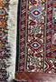 Backside view of a 3 x 4'7" Persian Bidjar rug, showing the tight knotting indicative of its handmade quality and durability