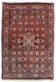 Full view of a 3 x 4'7" Persian Bidjar rug on a white background, showcasing the rich burgundy field with a central medallion and intricate border designs