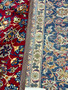 Reverse side of the Persian Isfahan rug revealing the structural integrity of the weave, the uniformity of the knots, and the skillful color transitions, affirming its authenticity and handwoven quality.
