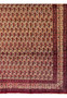 Angled full view of a Persian Moud Rug, emphasizing the grandeur of the elaborate designs and the handwoven quality of the woolen pile.