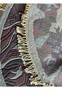 Backside view of the Nepal round rug, revealing the foundation and knotting technique with fringed edges.