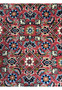 Close-up of floral and geometric allover design in Persian Bijar Poshti Rug.