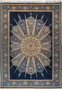 6x9 oriental silk rug, signed Chinese masterpiece with radiant starburst medallion and floral border