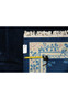 Backside weave of 10x13’8 Beijing Art Deco rug with navy blue field and ivory floral border. Backside weave of 10x13’8 Beijing Art Deco rug with navy blue field and ivory floral border.
