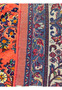 Persian Sarough rug backside showing dense hand-knotted wool on cotton foundation, fine craftsmanship from central Iran.