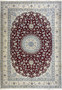2'9 x 18'8 Red Persian Nain 9 LAA wool and silk rug with ivory borders and central medallion