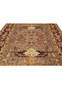 Midfield close-up of Afghan Chobi Rug showing floral and vine details on taupe background
