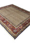 Angled view of Persian Moud All-Over Rug highlighting intricate border and ivory field