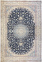 14x25'6 Majestic Nain 9 LA Persian rug full view showing navy blue field and ivory borders.