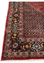 side border detail of 10x13 Bijar Persian Iron Rug showing floral scrollwork