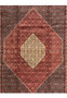 10x13 Bijar Persian rug closeup of central red field with ivory diamond medallion+ää#