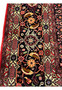10x13 Bijar Persian Iron Rug field detail with bold red background and floral medallion geometry