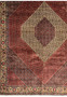 Lower field section of Persian Bijar rug with angular panel layout