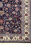 Main border of Persian Sarough kork rug highlighting floral rosettes and fine knot definition.