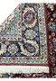 Backside view of hand-knotted Persian Tabriz rug displaying uniform knots, wool foundation, and consistent craftsmanship