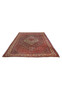 Handwoven Persian Bijar rug laid flat highlighting deep red field and border structure