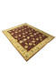 Angled view highlighting the depth and scale of a burgundy and gold Zigler Chobi rug