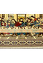 Midfield view of signed Persian Qum silk pictorial rug displaying The Last Supper table scene with rich colors and precise hand-knotting