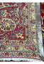 Backside detail of Persian Isfahan rug revealing uniform knots, strong foundation, and high-quality hand woven construction