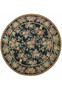 5 x 5 Flat Weave Floral Round Needlepoint Rug