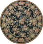 5 x 5 Flat Weave Floral Round Needlepoint Rug