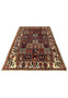 Persian Bakhtiar garden pattern rug laid flat showing balanced square panels and ivory floral borders