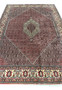 Top view of 8'2 x 11'4 Persian Bijar Iron Rug in deep red and ivory, detailed medallion center and intricate geometric floral field